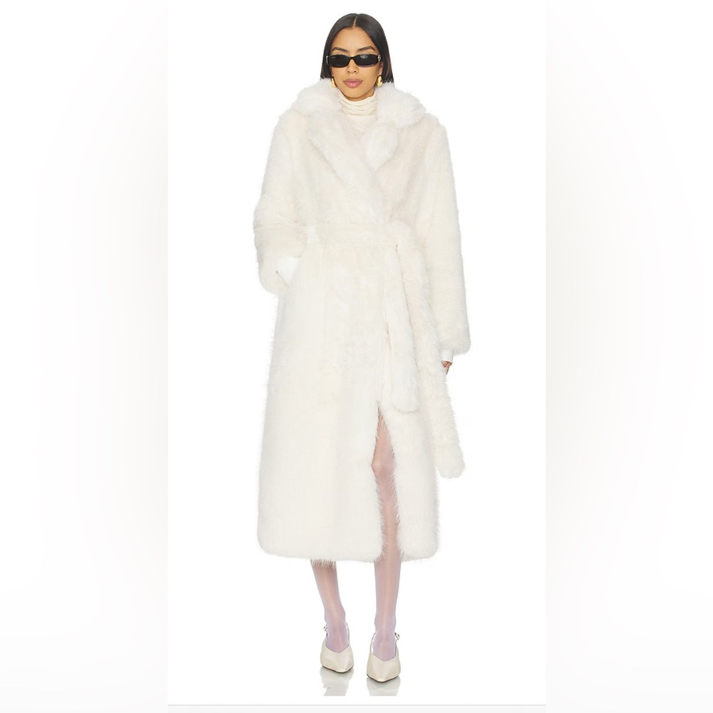 NWT SAM Goldie Maxi Coat in Ivory